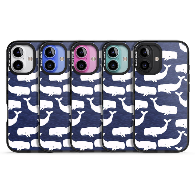 iPhone 16 Pro Max Cute Whales Black Impact Phone Case