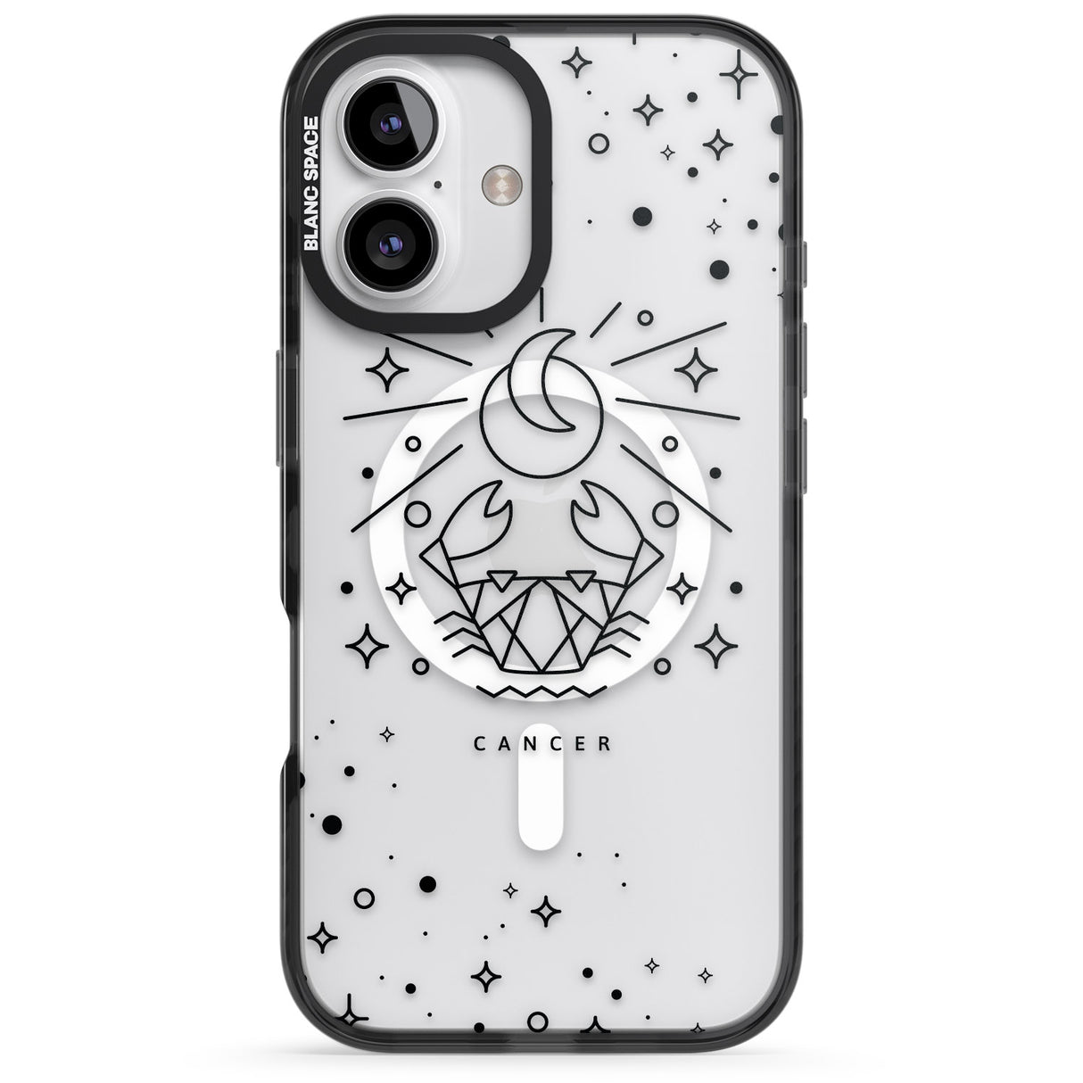 iPhone 16 Pro Max Cancer Emblem - Transparent Design Black Impact Phone Case