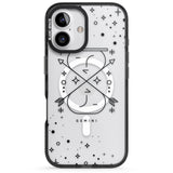 iPhone 16 Pro Max Gemini Emblem - Transparent Design Black Impact Phone Case