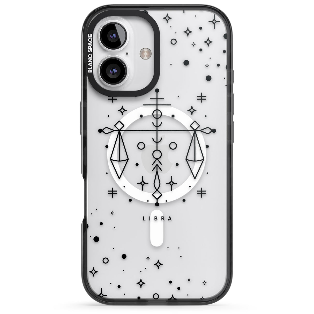 iPhone 16 Pro Max Libra Emblem - Transparent Design Black Impact Phone Case