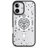 iPhone 16 Pro Max Leo Emblem - Transparent Design Black Impact Phone Case