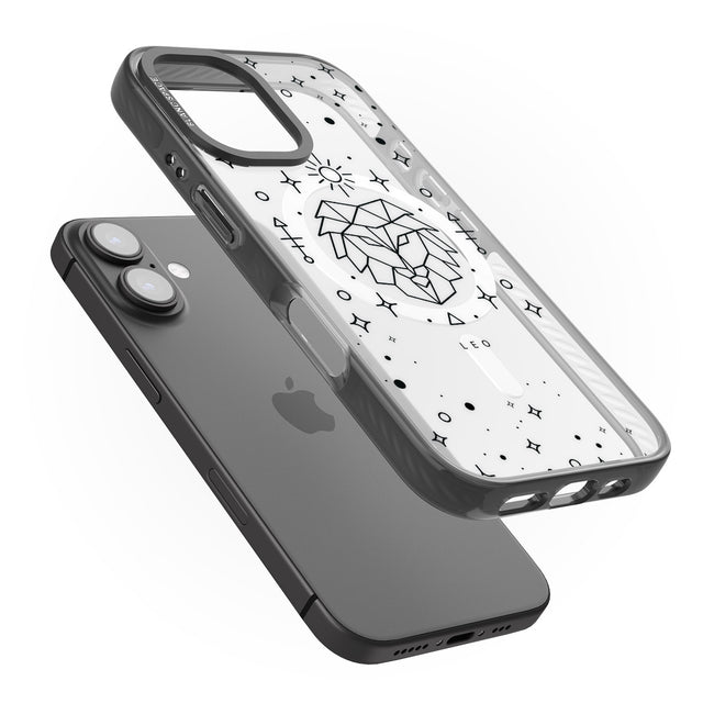 iPhone 16 Pro Max Leo Emblem - Transparent Design Black Impact Phone Case