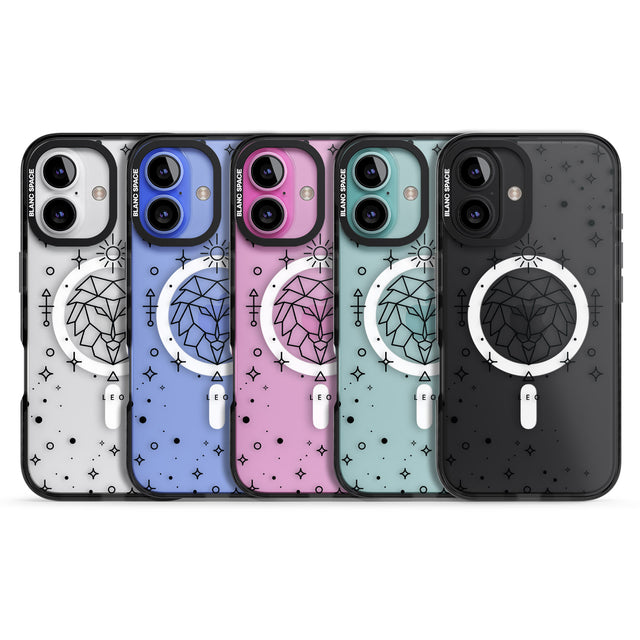 iPhone 16 Pro Max Leo Emblem - Transparent Design Black Impact Phone Case