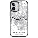 iPhone 16 Pro Max Map of Newcastle, England Black Impact Phone Case