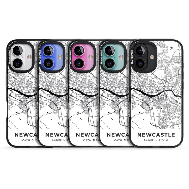 iPhone 16 Pro Max Map of Newcastle, England Black Impact Phone Case