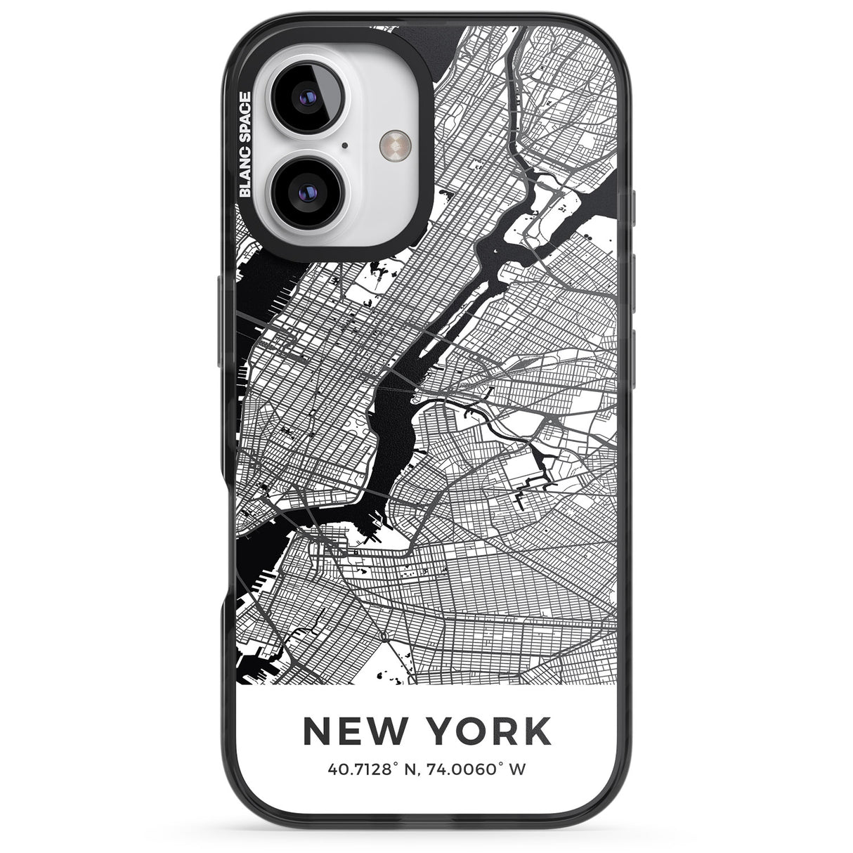 iPhone 16 Pro Max Map of New York, New York Black Impact Phone Case