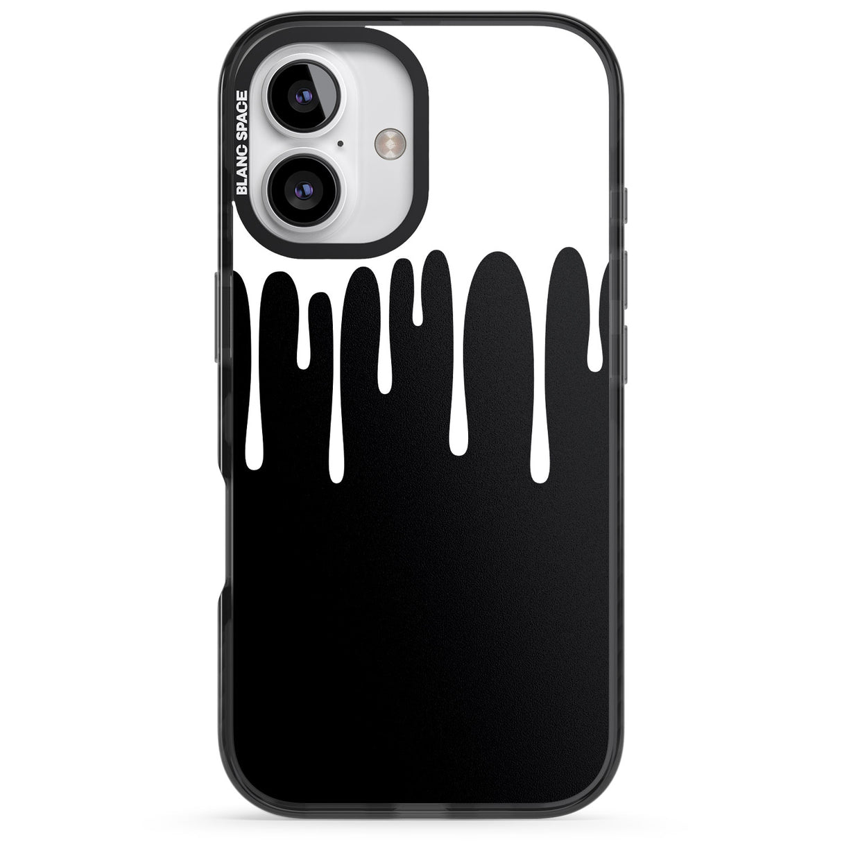 iPhone 16 Pro Max Melted Effect: White & Black Black Impact Phone Case