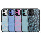 iPhone 16 Pro Max Light Blue Pattern Memphis Retro Pattern Design Black Impact Phone Case