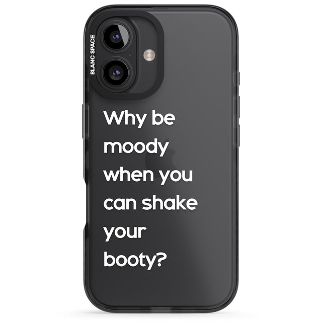 iPhone 16 Pro Max Why be moody? (White) Black Impact Phone Case