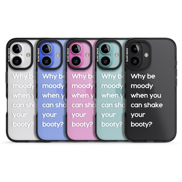 iPhone 16 Pro Max Why be moody? (White) Black Impact Phone Case