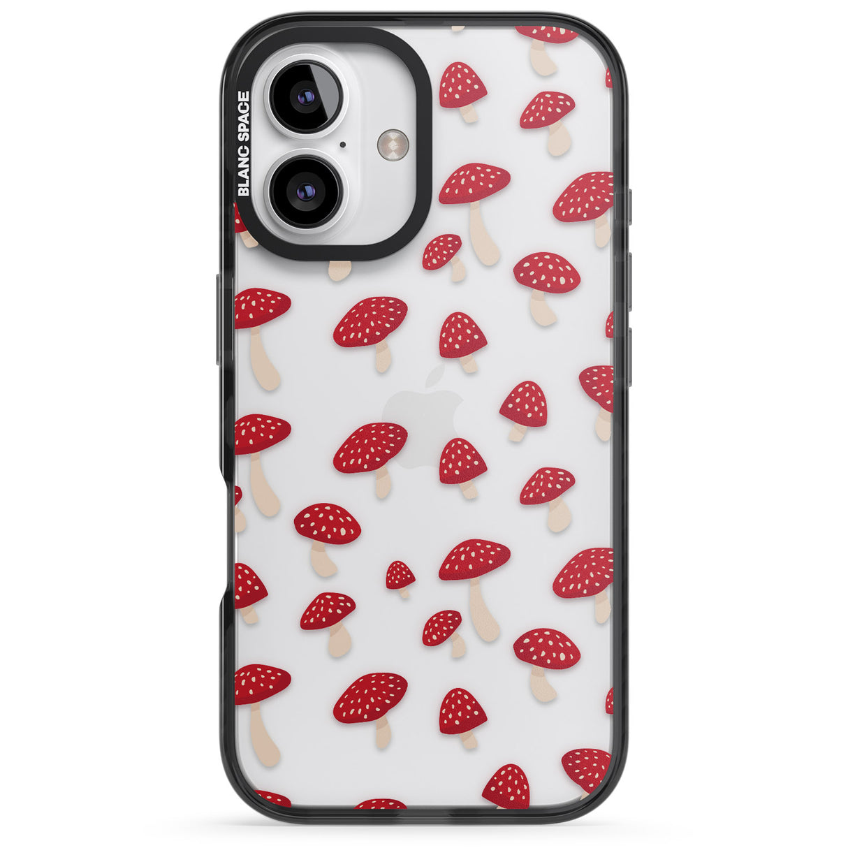 iPhone 16 Pro Max Magical Mushrooms Pattern Black Impact Phone Case