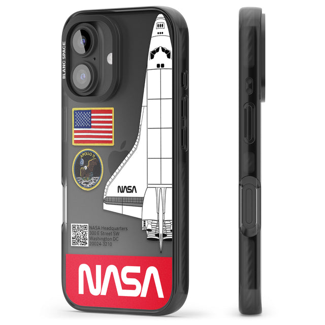 iPhone 16 Pro Max NASA Apollo 11 Black Impact Phone Case