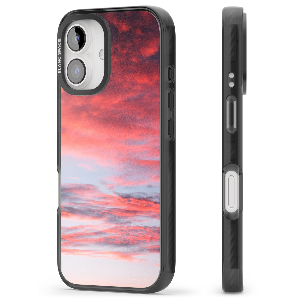 iPhone 16 Pro Max Pink Cloudy Sunset Photograph Black Impact Phone Case