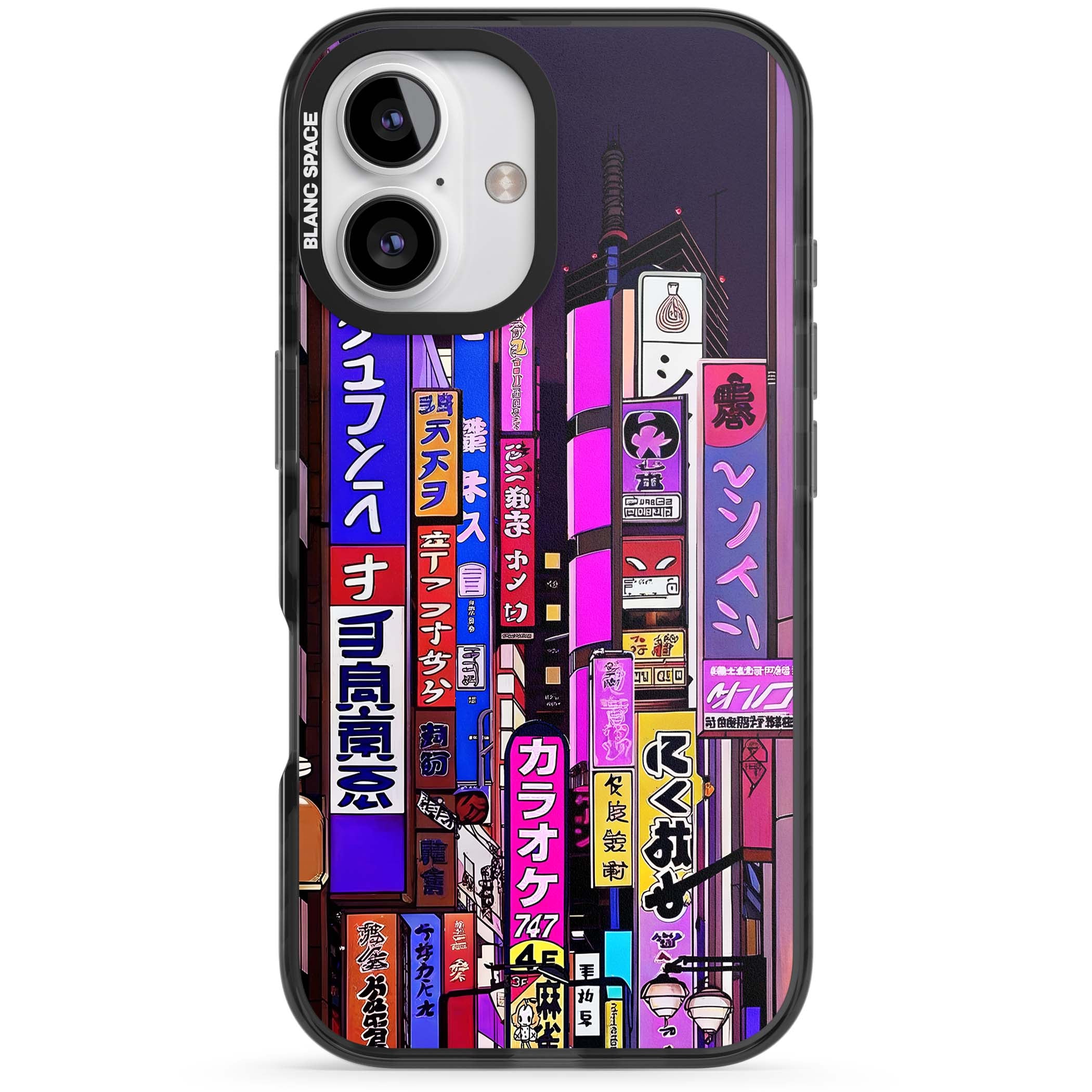 NEON NIGHT anime iPhone case | Black Impact case for iPhone 16, iPhone 16 Plus