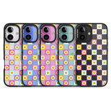 iPhone 16 Pro Max Daisy Squares Pattern Black Impact Phone Case