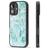 iPhone 16 Pro Max Turquoise Aqua Onyx Marble Black Impact Phone Case