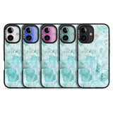 iPhone 16 Pro Max Turquoise Aqua Onyx Marble Black Impact Phone Case