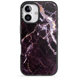 iPhone 16 Pro Max Black, Purple & Yellow shattered Marble Black Impact Phone Case