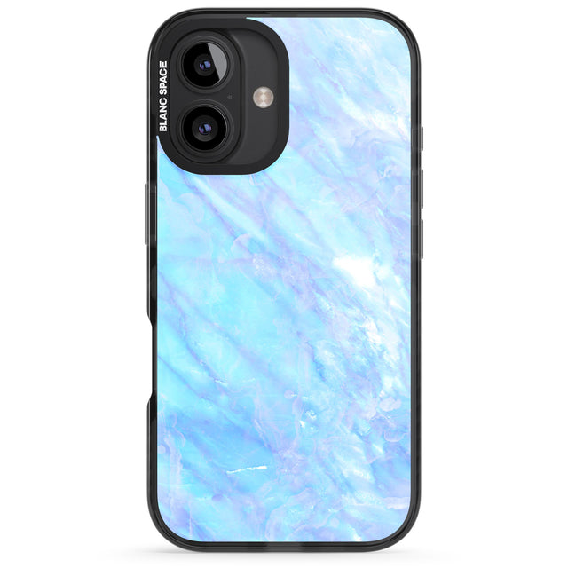 iPhone 16 Pro Max Iridescent Crystal Marble Black Impact Phone Case