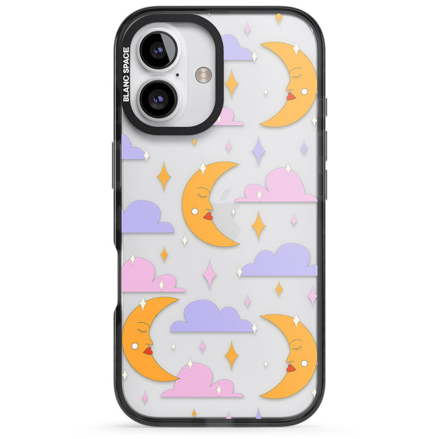 iPhone 16 Pro Max Moons & Clouds Black Impact Phone Case