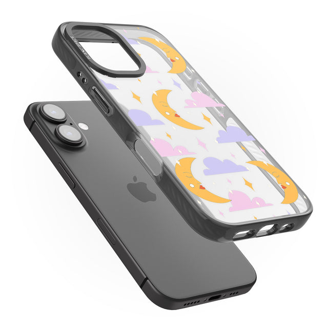 iPhone 16 Pro Max Moons & Clouds Black Impact Phone Case