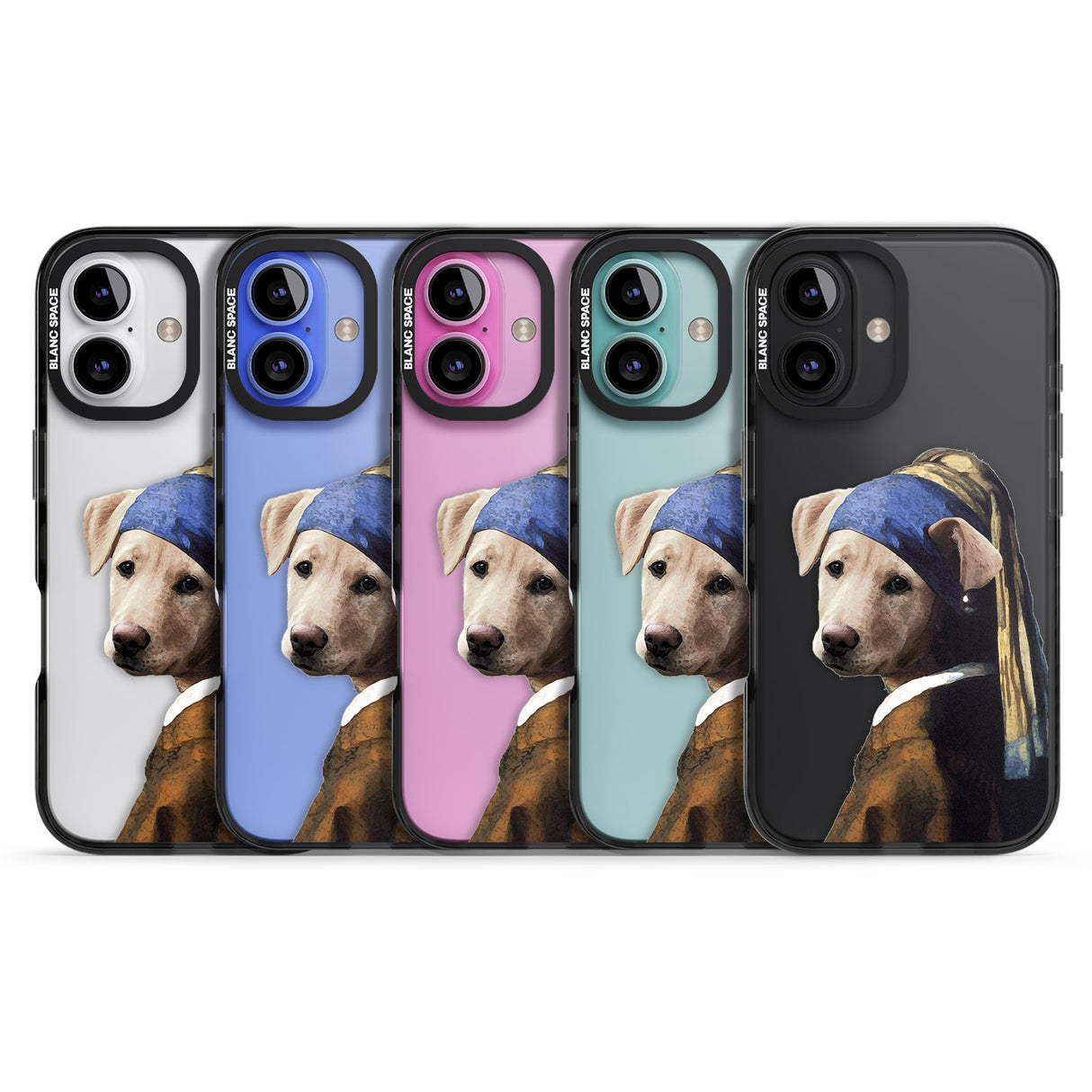 iPhone 16 Pro Max Doggo with a Pearl Earring Black Impact Phone Case