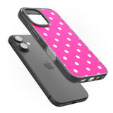 iPhone 16 Pro Max Pink Polka Dot Black Impact Phone Case