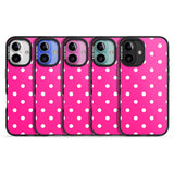 iPhone 16 Pro Max Pink Polka Dot Black Impact Phone Case