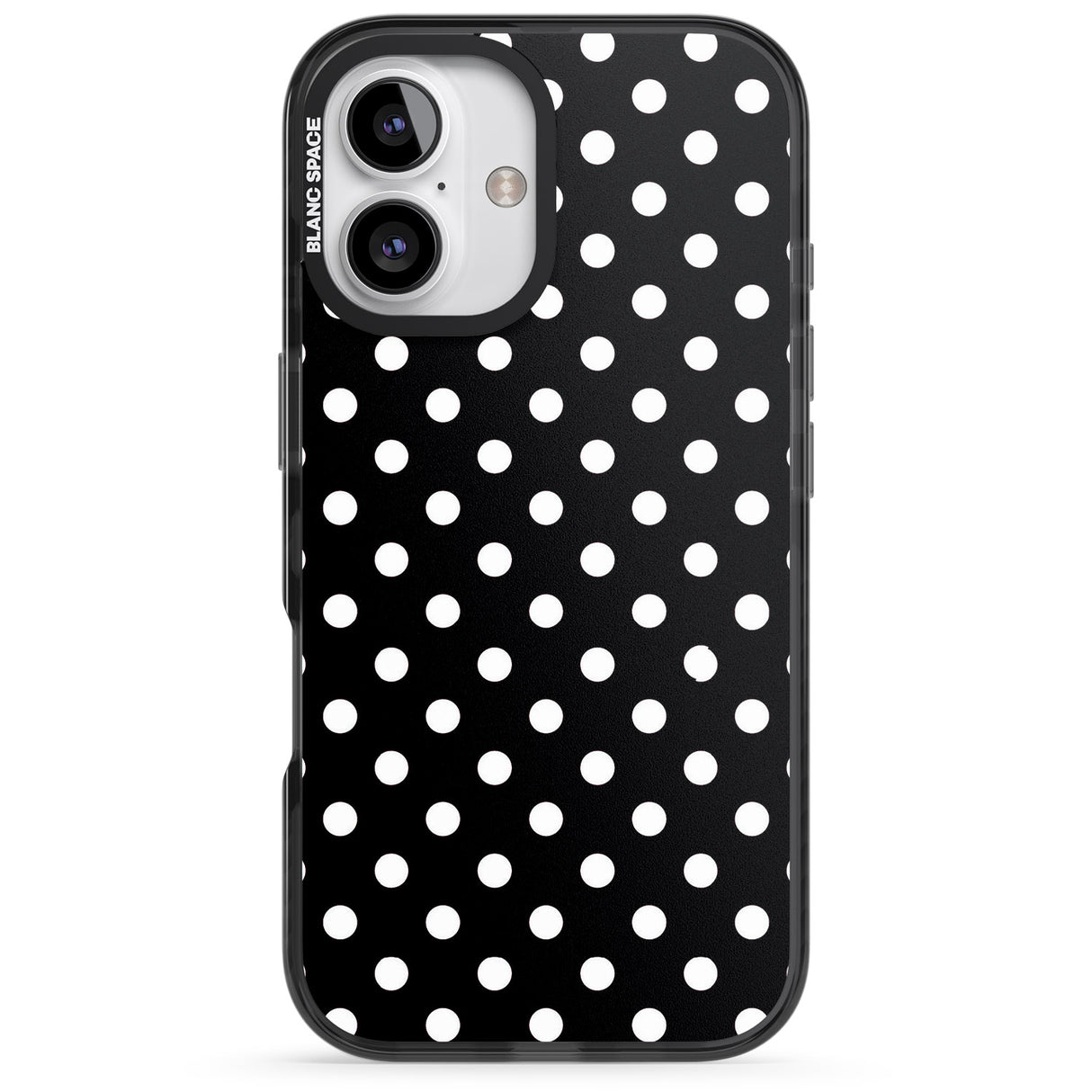 iPhone 16 Pro Max Designer Chic Black Polka Dot Black Impact Phone Case