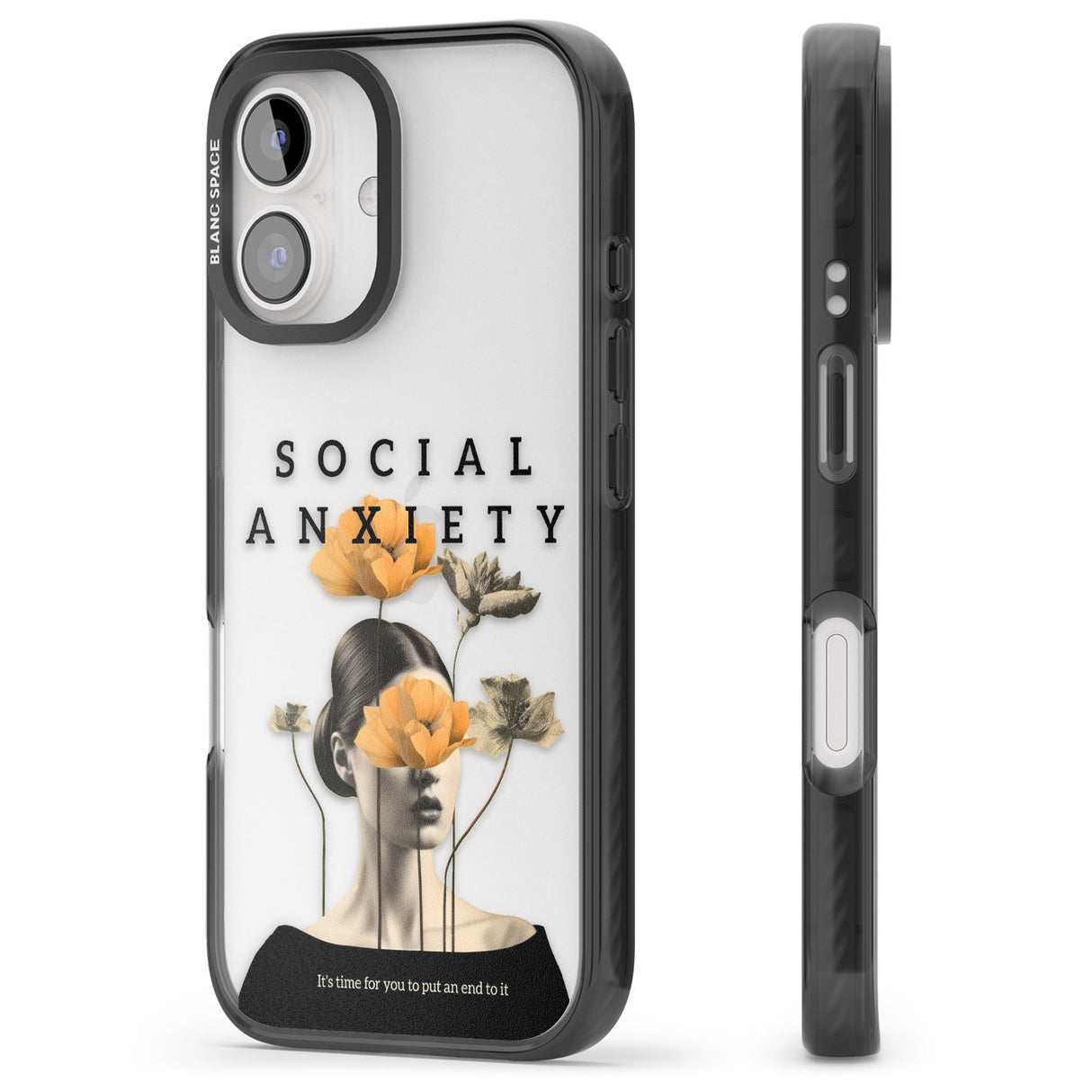 iPhone 16 Pro Max Social Anxiety Black Impact Phone Case + Magsafe