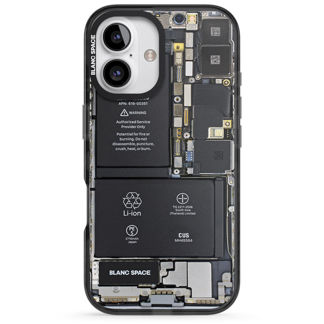 iPhone 16 Pro Max Circuit Board Black Impact Phone Case