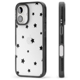 iPhone 16 Pro Max Black Stars Pattern Black Impact Phone Case