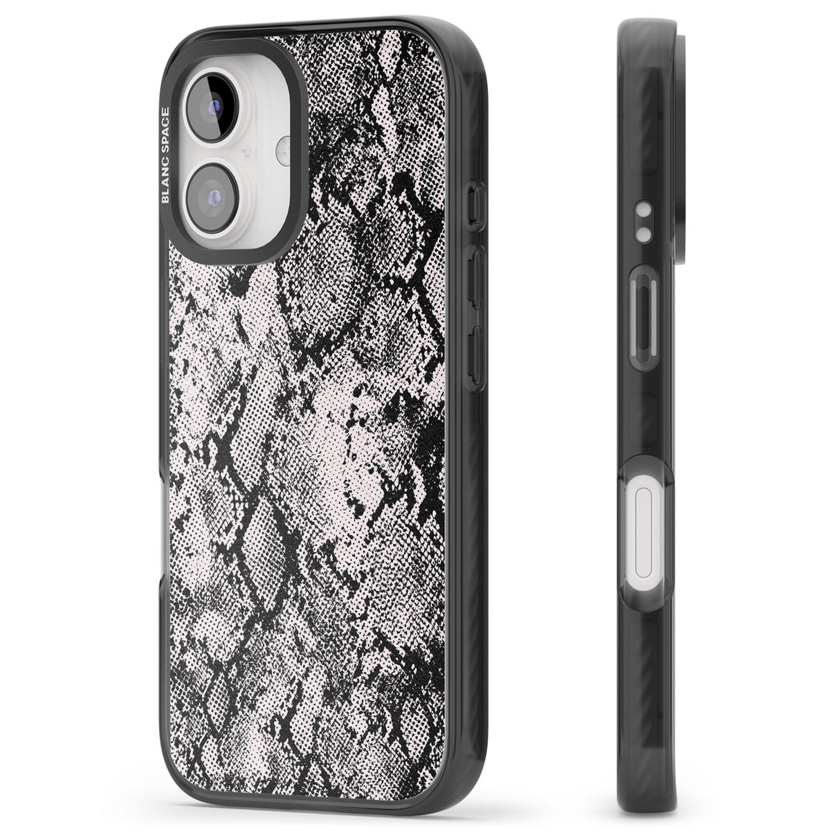 iPhone 16 Pro Max Pastel Snakeskin - Grey Black Impact Phone Case