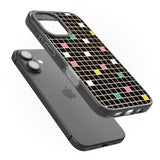 iPhone 16 Pro Max Vibrant Black Geometric Grid Black Impact Phone Case