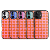 iPhone 16 Pro Max Retro Sunset Diamond Plaid Black Impact Phone Case