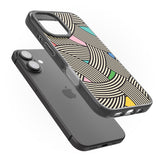 iPhone 16 Pro Max Multicolour Optic Waves Black Impact Phone Case