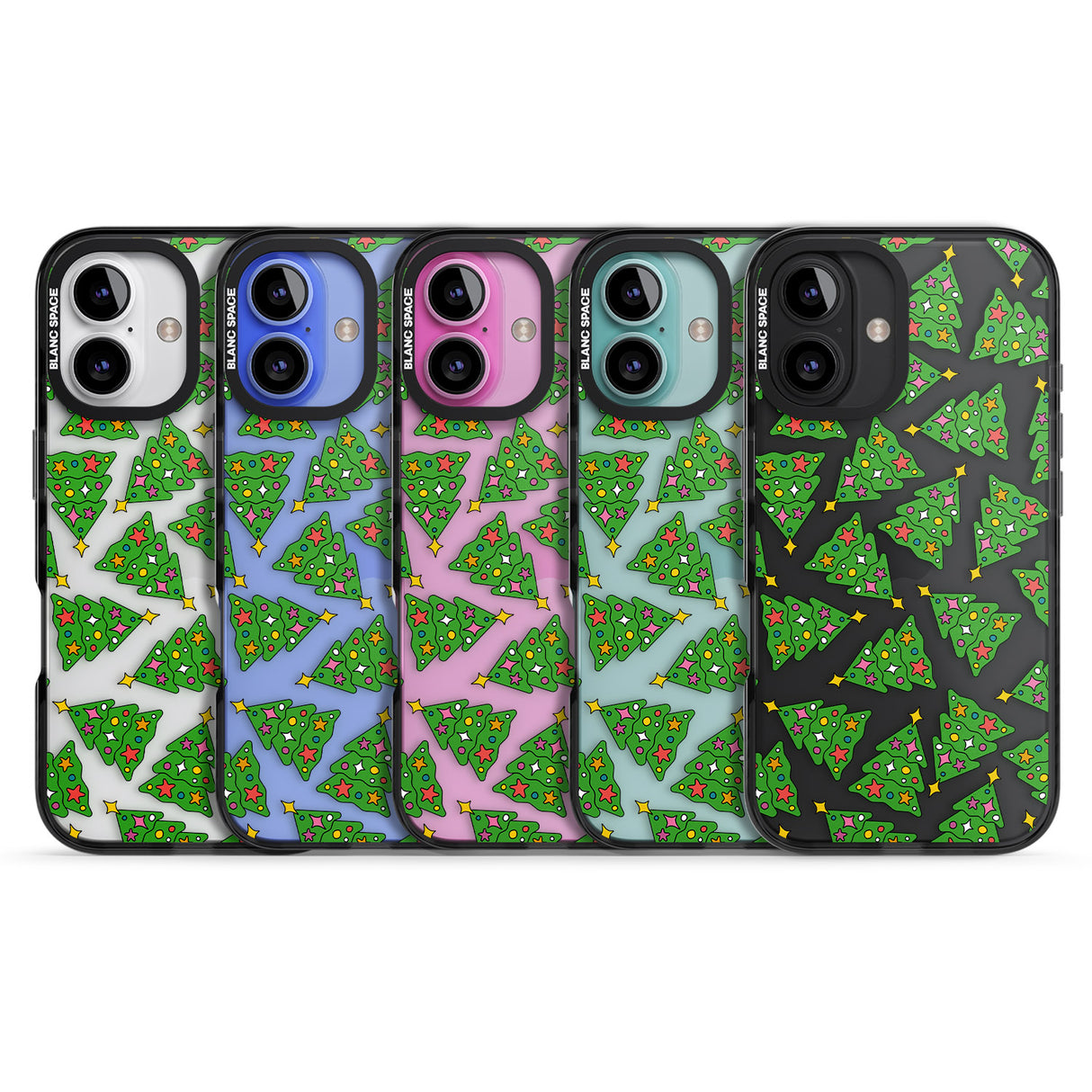 iPhone 16 Pro Max Christmas Tree Pattern Black Impact Phone Case