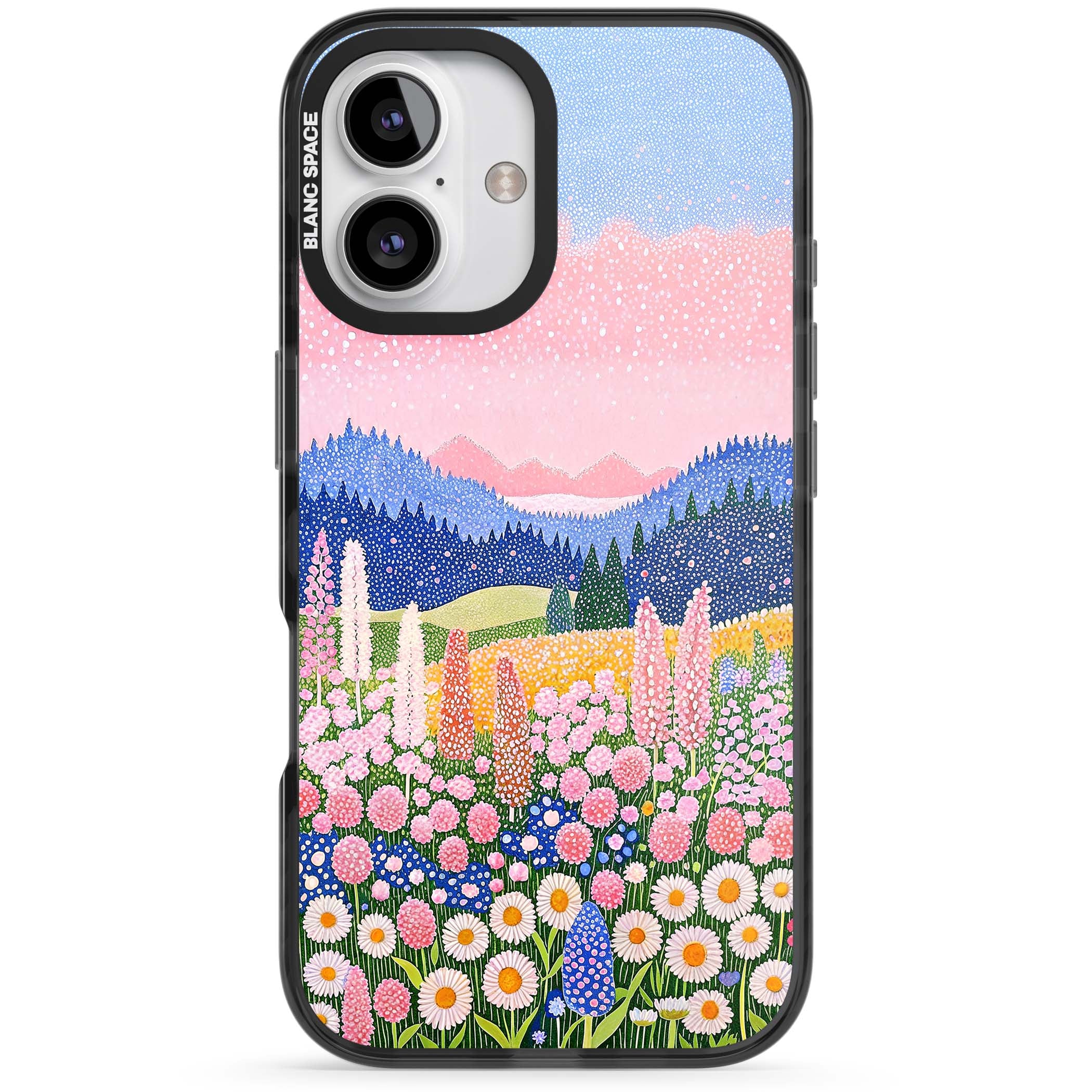 Valley Horizon cottagecore iPhone case | Black Impact case for iPhone 16, iPhone 16 Plus