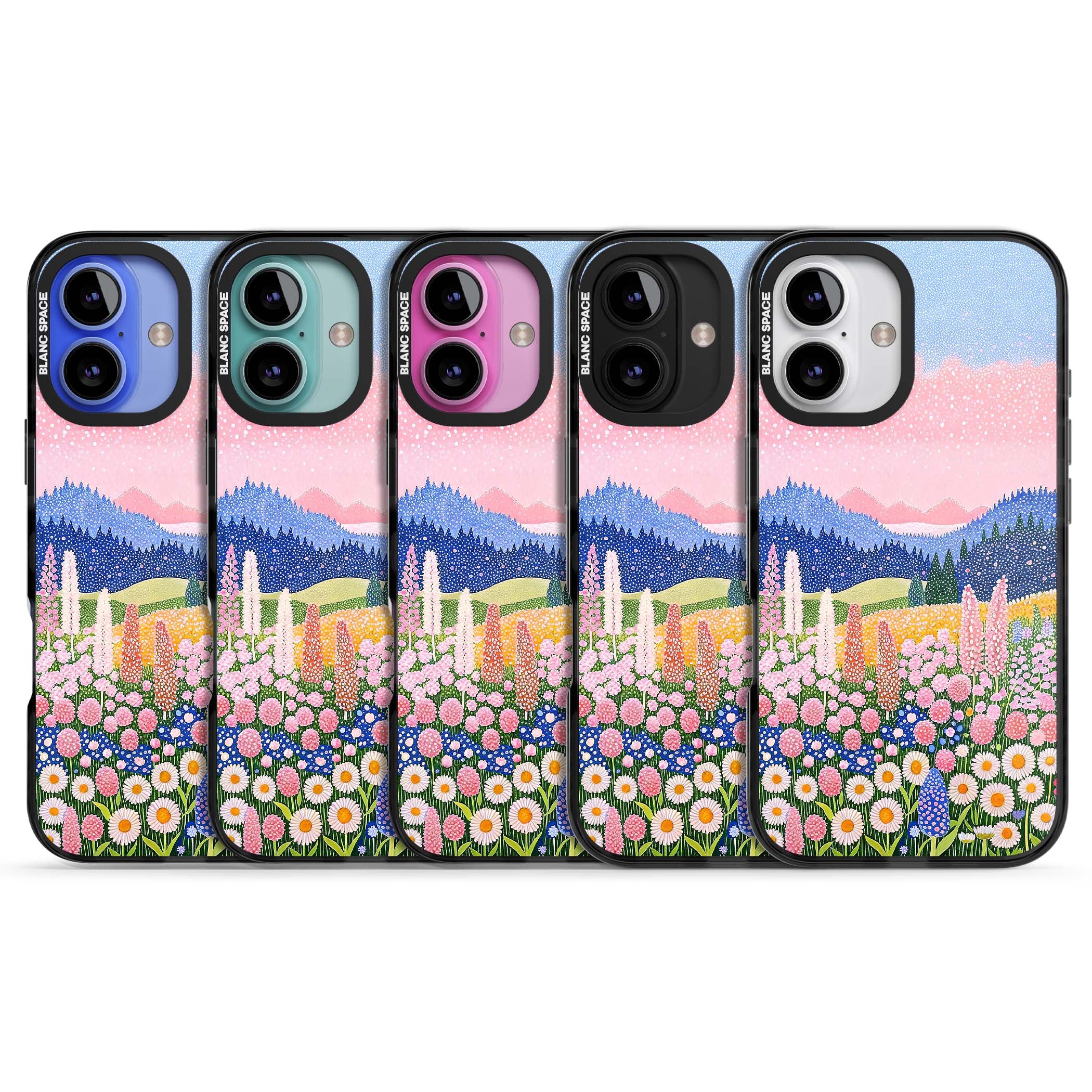 Valley Horizon cottagecore iPhone case | Black Impact case for iPhone 16, iPhone 16 Plus