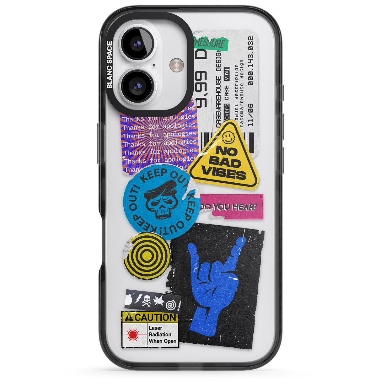 iPhone 16 Pro Max No Bad Vibes Sticker Mix Black Impact Phone Case