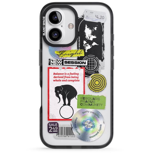 iPhone 16 Pro Max Peeled Sticker Mix Black Impact Phone Case