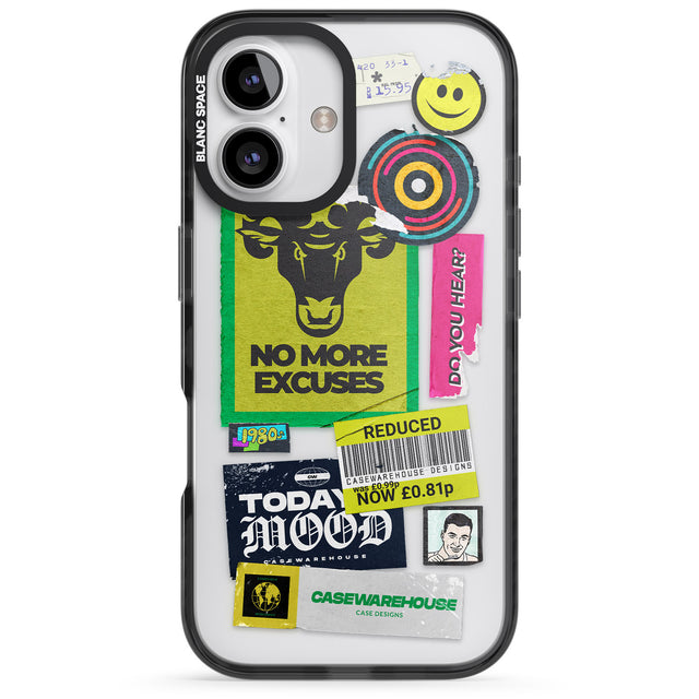 iPhone 16 Pro Max No More Excuses Sticker Mix Black Impact Phone Case