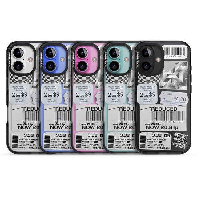 iPhone 16 Pro Max White Sticker Mix Black Impact Phone Case