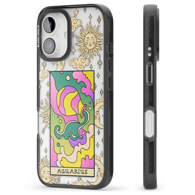 iPhone 16 Pro Max Celestial Zodiac - Aquarius Clear Impact Phone Case + Magsafe