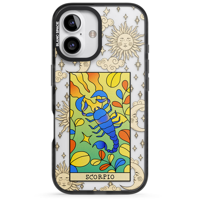 iPhone 16 Pro Max Celestial Zodiac - Scorpio Black Impact Phone Case + Magsafe