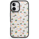 iPhone 16 Pro Max Sushi & Chopsticks Pattern Black Impact Phone Case