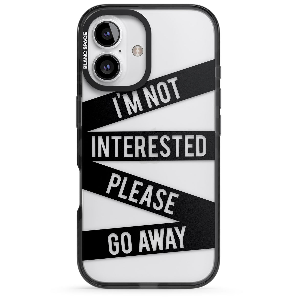 iPhone 16 Pro Max Black Stripes I'm Not Interested Black Impact Phone Case