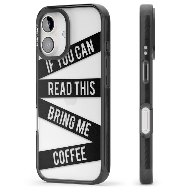 iPhone 16 Pro Max Black Stripes Bring Me Coffee Black Impact Phone Case