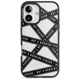 iPhone 16 Pro Max Caution Tape (Clear) Not a Morning Person Black Impact Phone Case