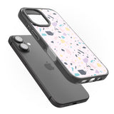 iPhone 16 Pro Max Pink, Purple & Turquoise Terrazzo Pattern Black Impact Phone Case